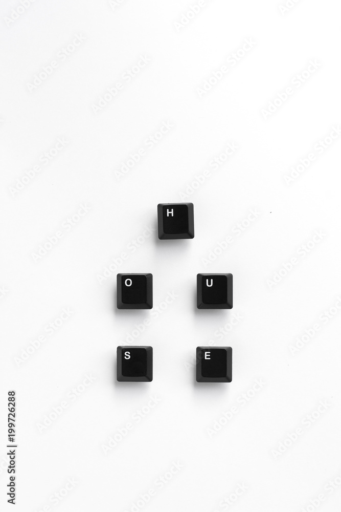 keys of keyboard with text 
