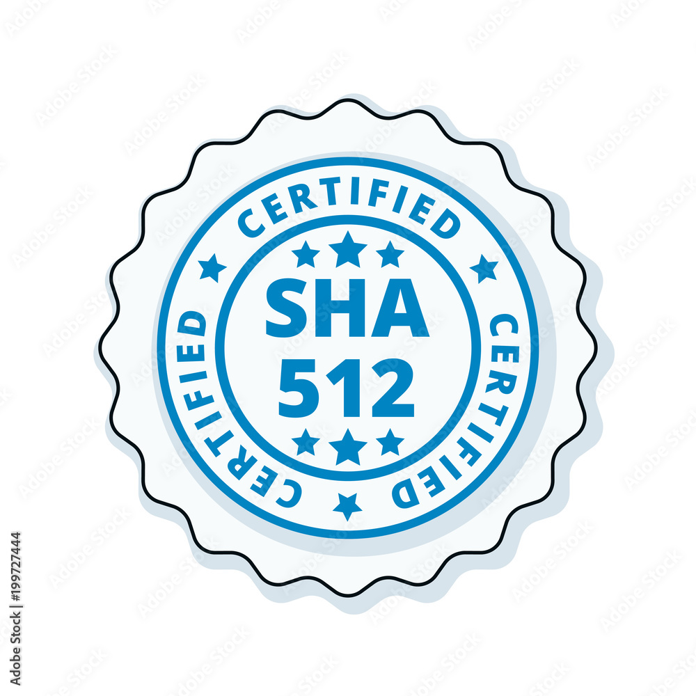 Naklejka premium SHA-512 Certified label illustration