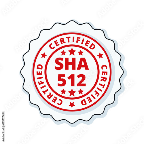 SHA-512 Certified label illustration photo