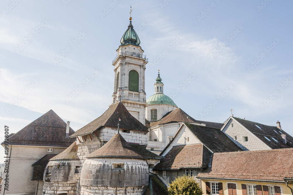 Solothurn, Stadt, Altstadt, Baseltor, Stadttor, St. Ursen-Kathedrale, Stadtmauer, Barock, Hauptgasse, Stadtrundgang, Frühling, Schweiz Solothurn, Stadt, Altstadt, Baseltor, Stadttor, St. Ursen-Kathedrale, Stadtmauer, Barock, Hauptgasse, Stadtrundgang, Frühling, Schweiz