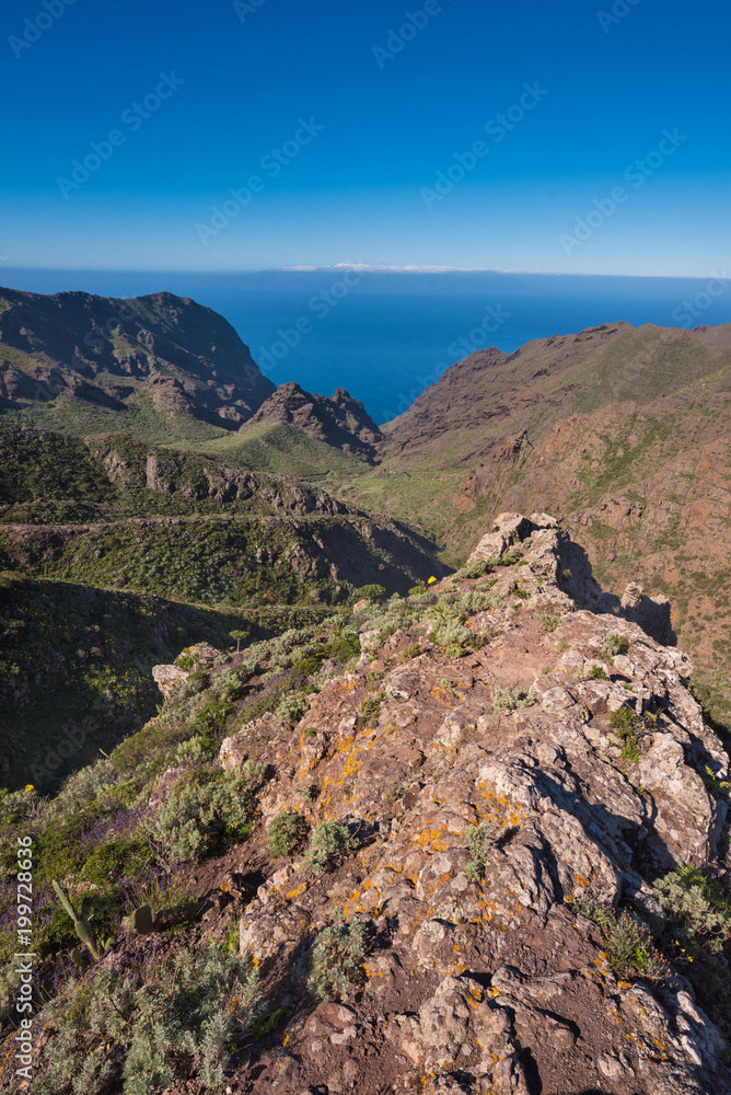 landscape of Volcanic mountains, in Tenerife, canary islands, Spain.