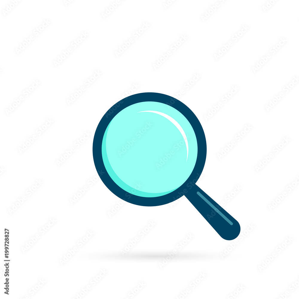 Magnifying glass icon, vector magnifier or loupe flat color sign Magnifying glass icon, vector magnifier or loupe flat color sign
