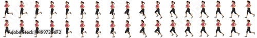 Girl Run Cycle Animation Sprite Sheet, jogging, Running, Silhouette