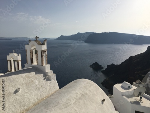 Santorin  vue sur la M  diterran  e