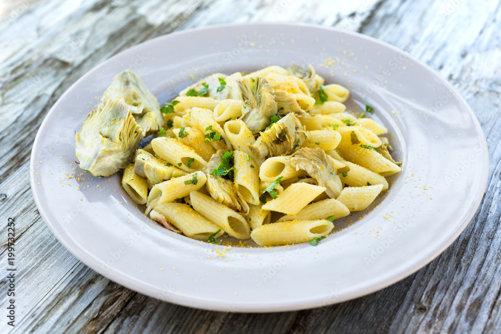Pasta con carciofi e bottarga, Cucina Sarda Pasta con carciofi e bottarga, Cucina Sarda