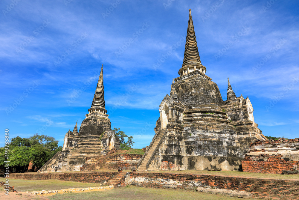 The ruins of ancient pagoda and was capital of Thailand.