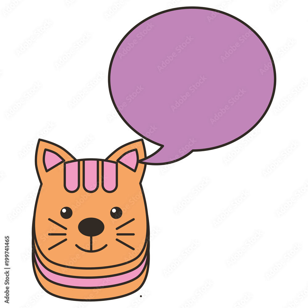 cute little cat with speech bubbles vector illustration design cute little cat with speech bubbles vector illustration design