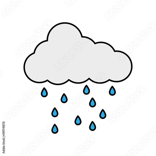 cloud rain drops weather season image vector illustration