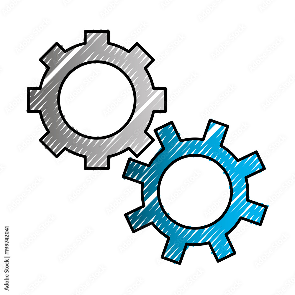 gears mechanical cogwheel work icon vector illustration