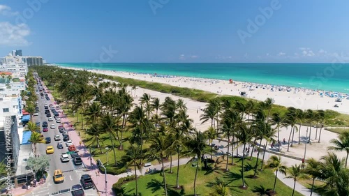 Wallpaper Mural Aerial over Miami Beach, FL and Ocean Drive Torontodigital.ca