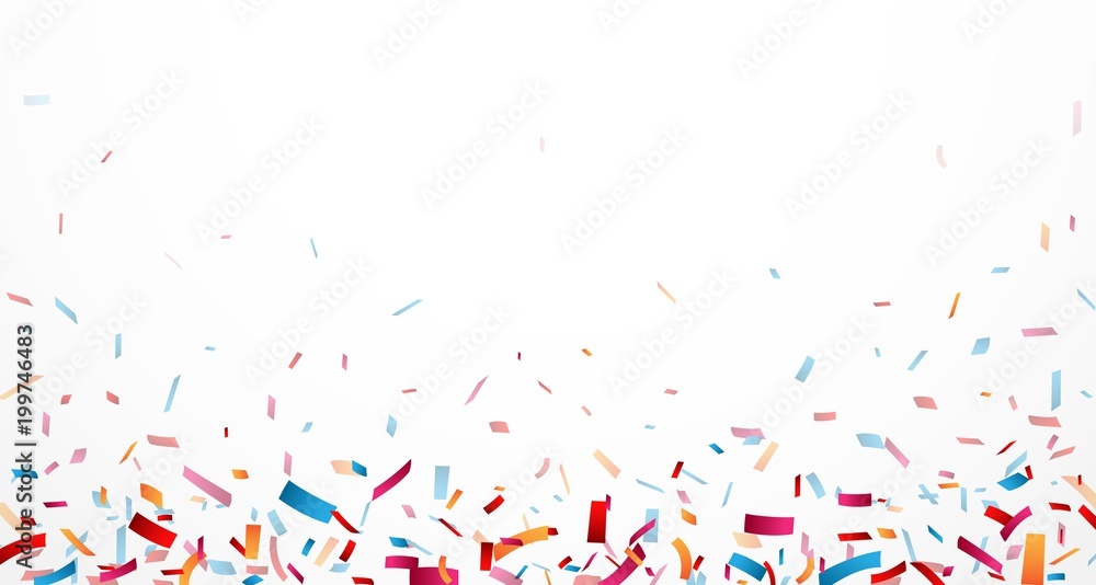 Celebration with Colorful confetti, isolated on transparent background
