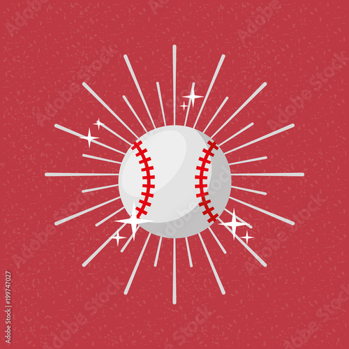 ball sport baseball sunburst color background vector illustration