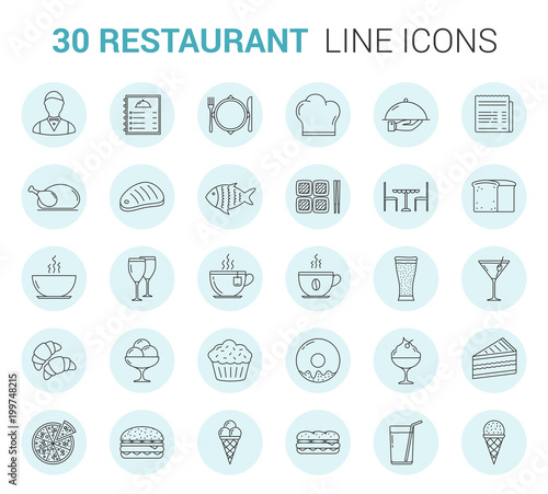 Restaurant Line Icons