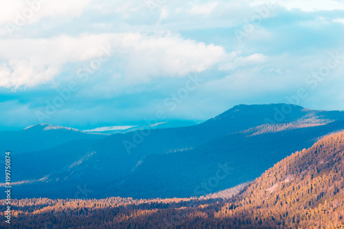 Beautiful view of the mountain valley and hills