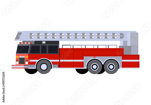 Minimalistic icon fire truck ladder