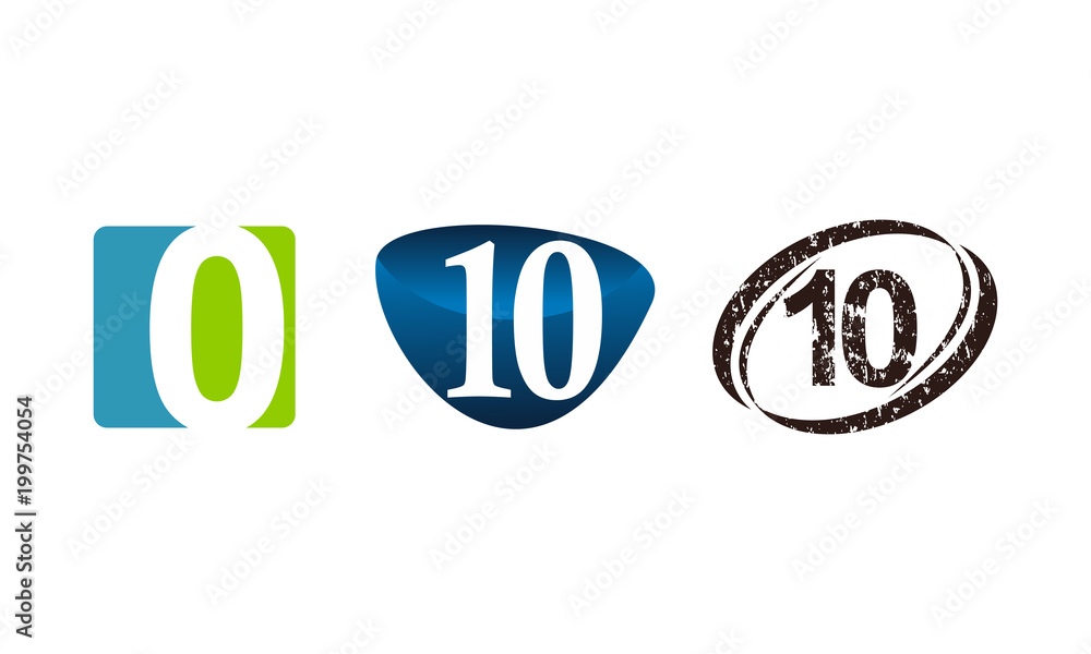 Modern Number Template Set Modern Number Template Set