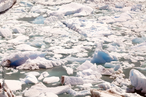 Ice in the Canal de Los Tempanos in The Argentino Lake, Patagonia, Argentina photo