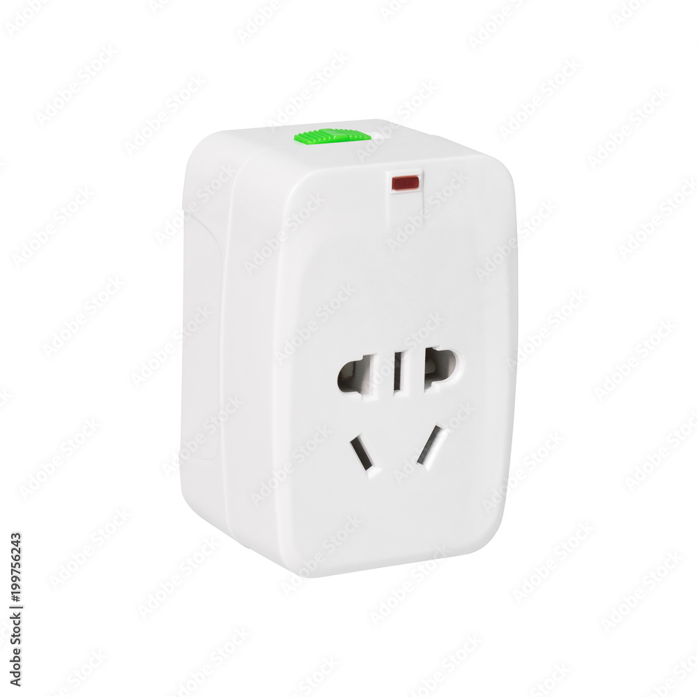 Universal adaptor isolated on white background. Europe and asia adapter for charger. ( Clipping paths ) Universal adaptor isolated on white background. Europe and asia adapter for charger. ( Clipping paths )