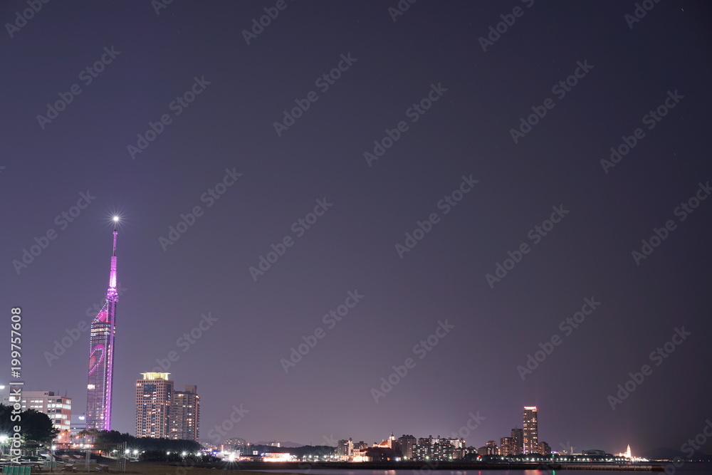 福岡市西区の夜景都市風景