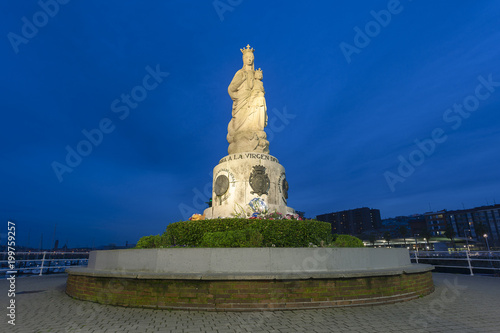 Statue of the Carmen's Virgin, Santurtzi, Bizkaia, Spain photo