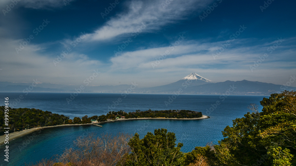 日本、世界遺産、富士山、冬、絶景、雪、感動の風景、西伊豆