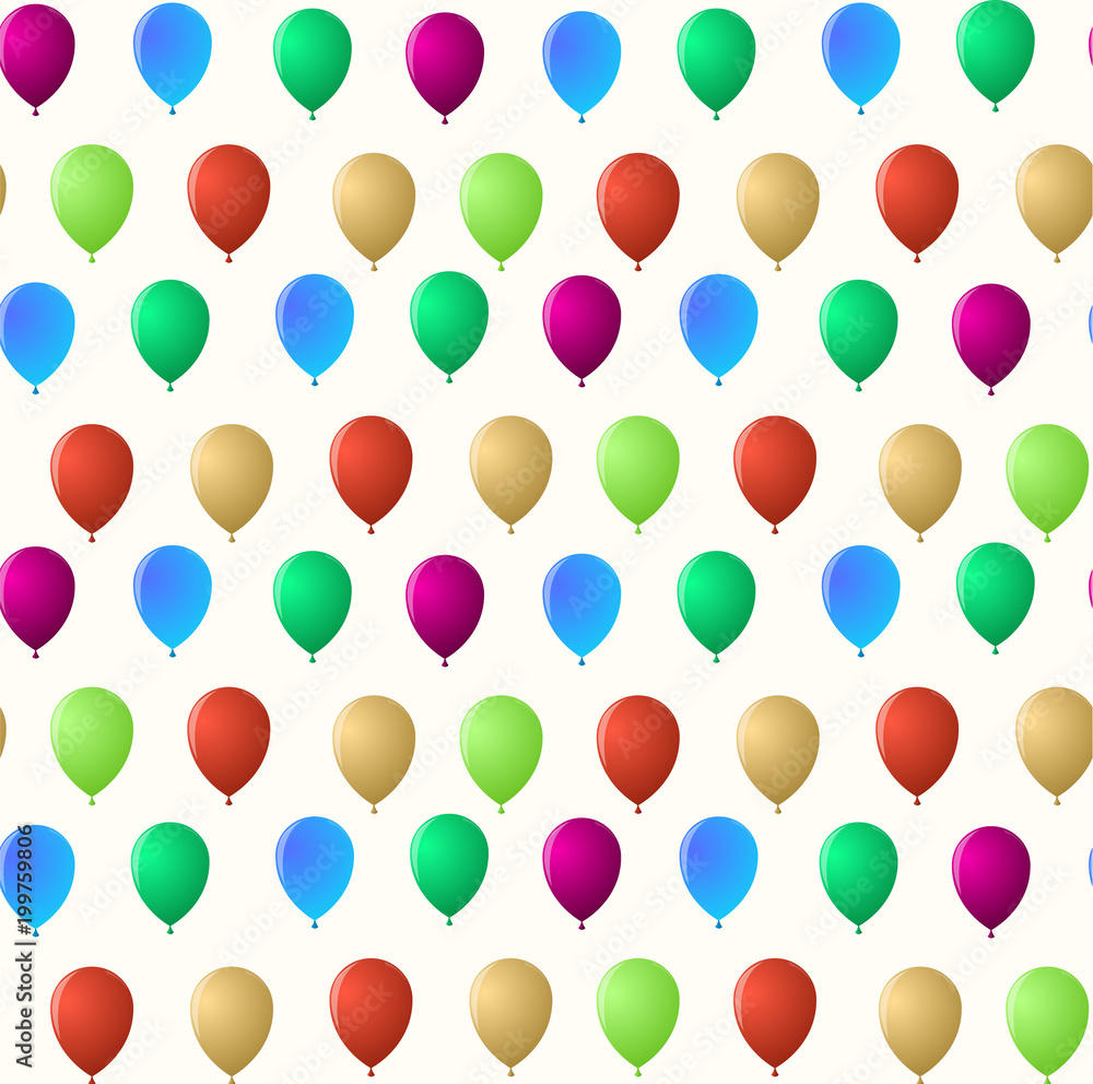 Symmetrical seamless air balloon pattern, wrapping paper