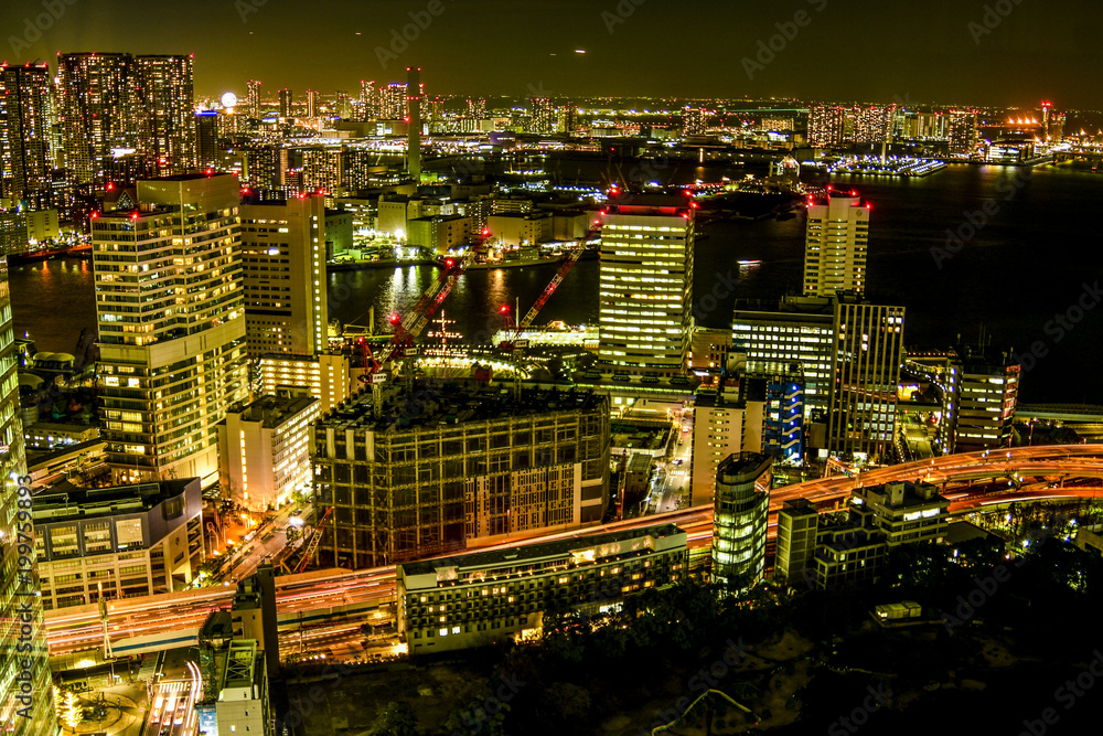 日本、東京、夜景、絶景、トワイライト、大都会の夜風景