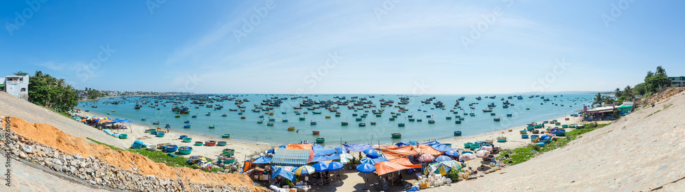 Muine fishing village market, Fishermen float, Travel, Holiday, Panorama