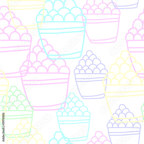 Seamless pattern with Easter eggs. White background