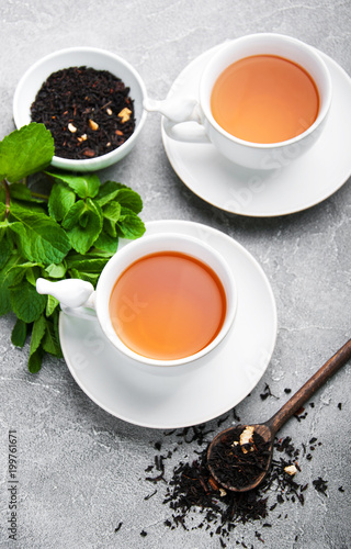 Black tea with mint