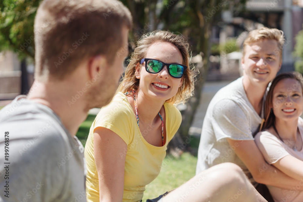 Attractive vivacious blond woman in sunglasses Attractive vivacious blond woman in sunglasses