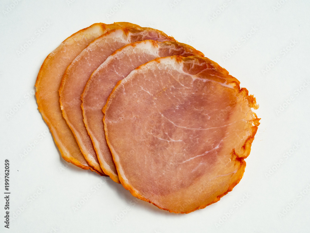 Sliced loin on white background Sliced loin on white background