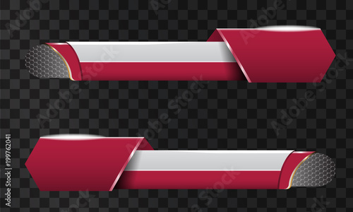 Set of Video headline title or lower third template. Unique banner design for video