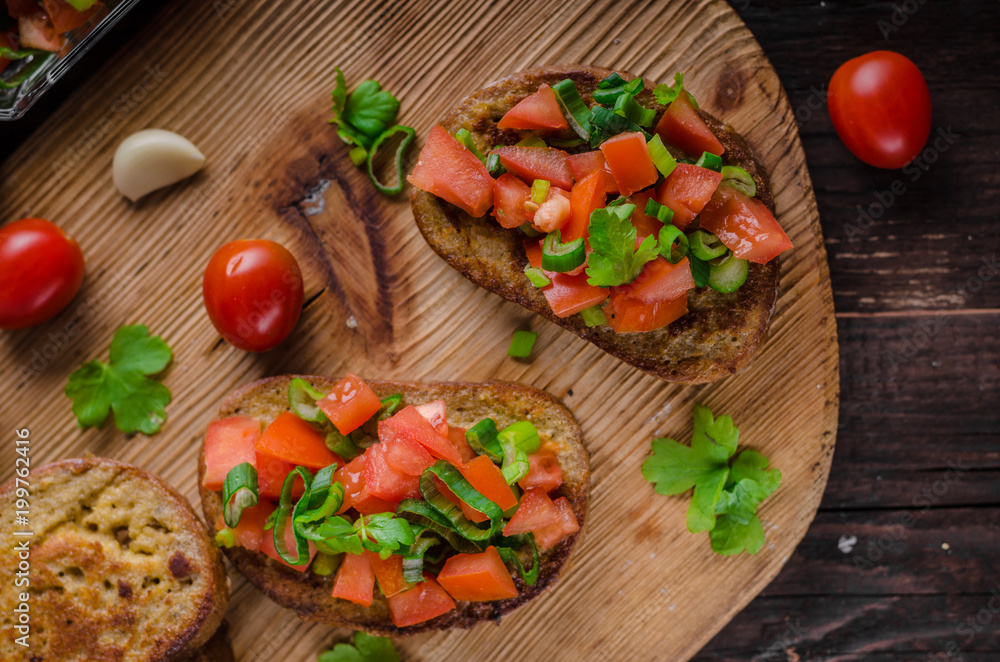 French garlic toast with vegetable salad French garlic toast with vegetable salad
