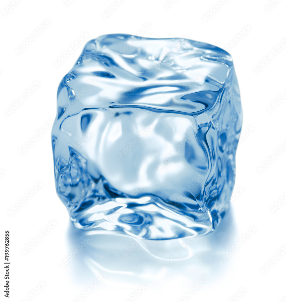 Single ice cube isolated on a white background Vector Image