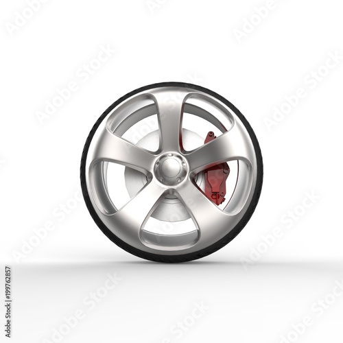 car wheels 3d rendering