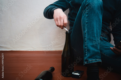 lonely and drunk man