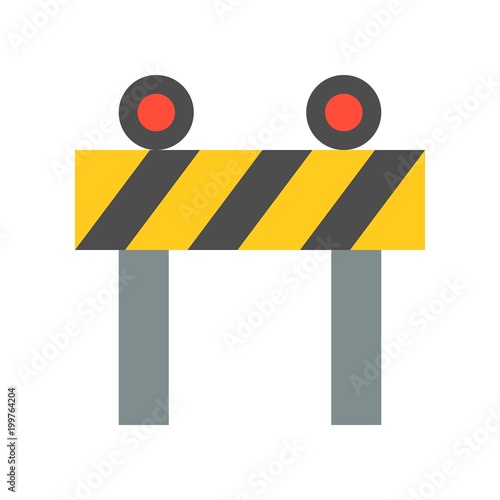 Under construction or barrier icon, transportation icon, flat design