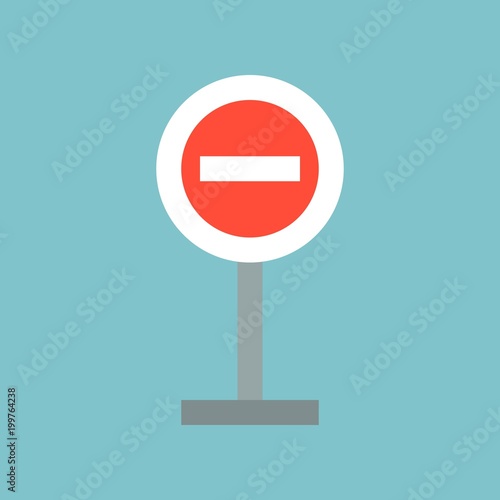stop sign, forbidden sign, flat icon