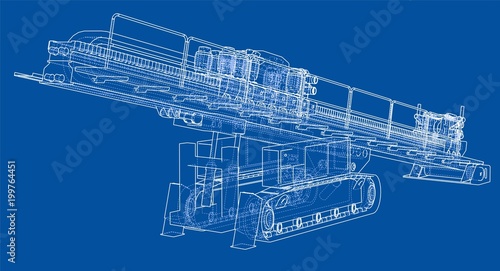 Horizontal directional drilling machine vector
