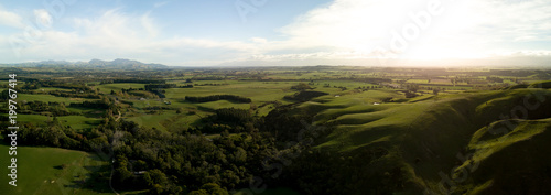 Amazingly Beautiful Martinborough Sunset Aerial Panorama 