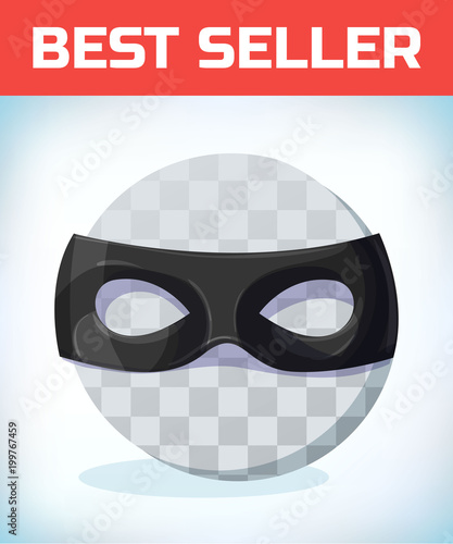 zorro mask. Masquerade costume headdress. Carnival or Halloween mask. Cartoon Vector illustration