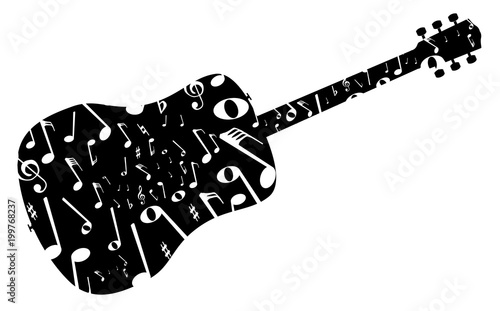 Musical Notes Acoustic Guitar