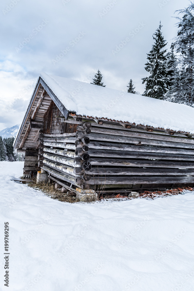 Snowed hut on Krepbach mountain