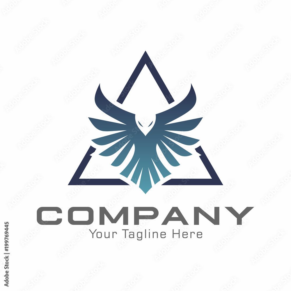 Fototapeta premium Eagle and Triangle Logo Vector Template