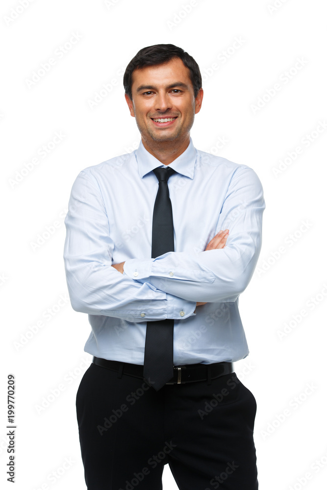 handsome businessman in blue shirt handsome businessman in blue shirt
