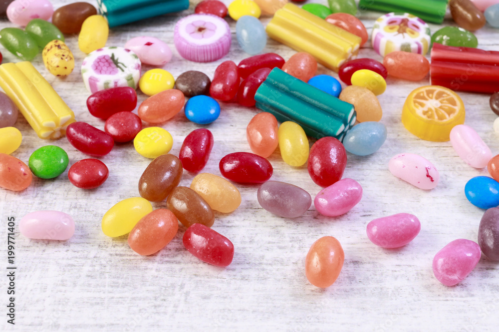 Colorful candies on the table Colorful candies on the table