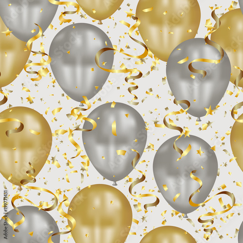 Pattern balloons gold and silver photo