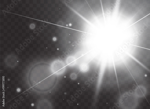 UFO light beam isolated on transparnt background. Vector illustration