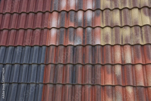colored texture from a set of roof shingles
